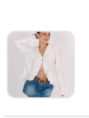 Grey Bandit Bali Top Women's White Ruffle Tie-Front Top